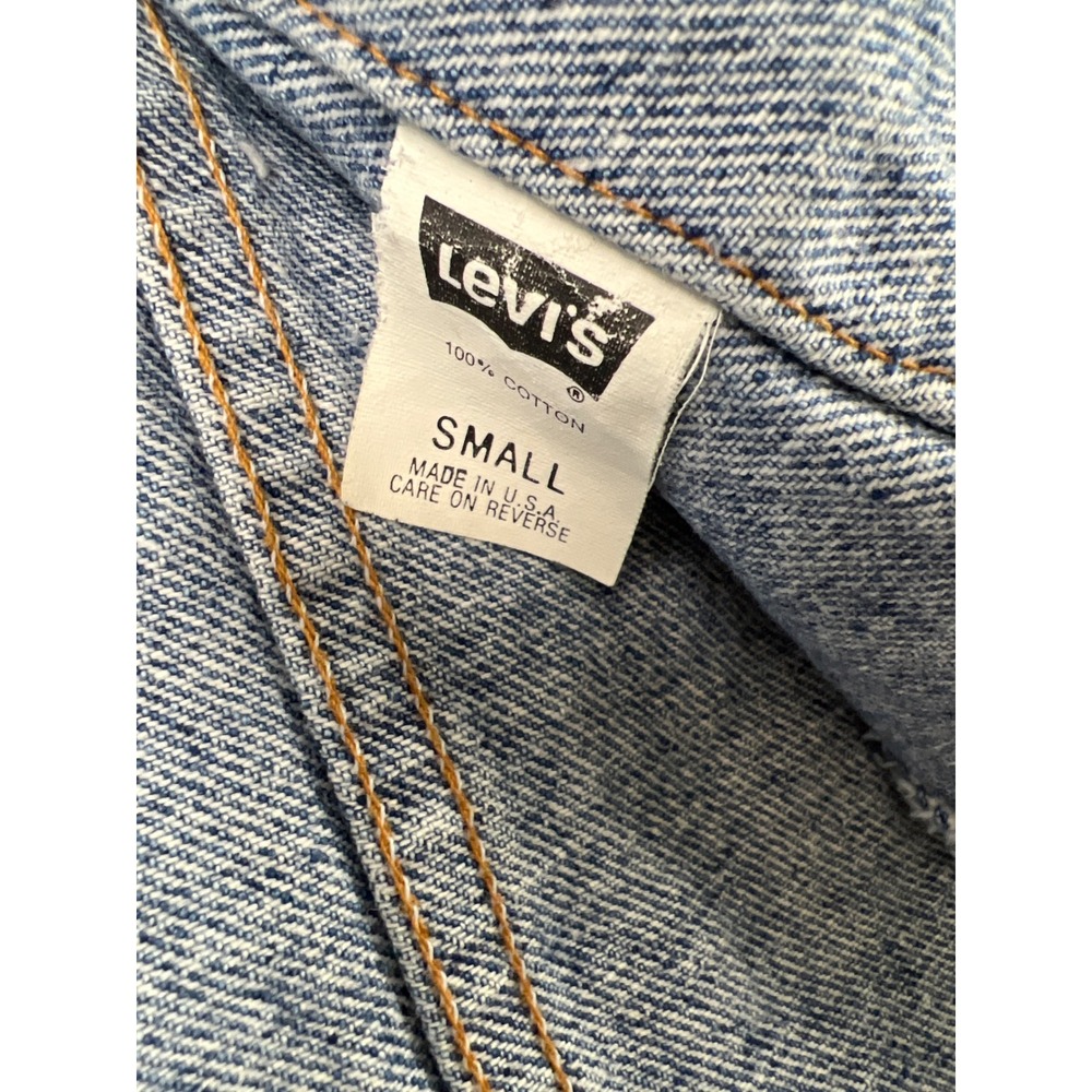 Levi's Denim Jacket Womens Small Blue Vintage 70596 Longline Drawstring Made USA - Picture 4 of 9